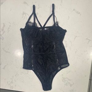 Fashion Nova Black Lace Bodysuit